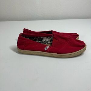 TOMS Unisex-Child Classic Alpargata Sneaker Red Size Y3